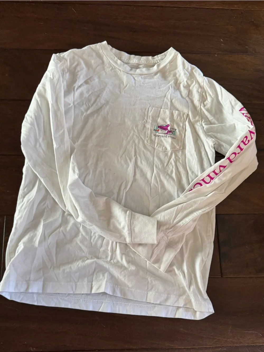 Vineyard Vines White Kids Face Mask with Pink Logo Accent